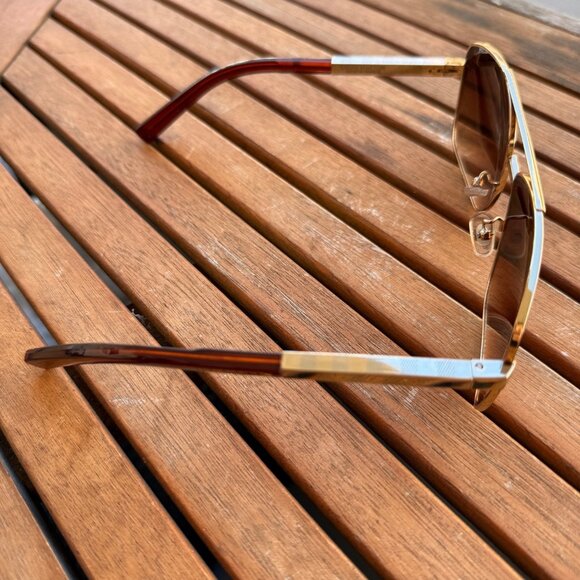 Louis Vuitton Attitude Gold & Brown Aviator Sunglasses Unisex Metal Frame Classi - Picture 3 of 7